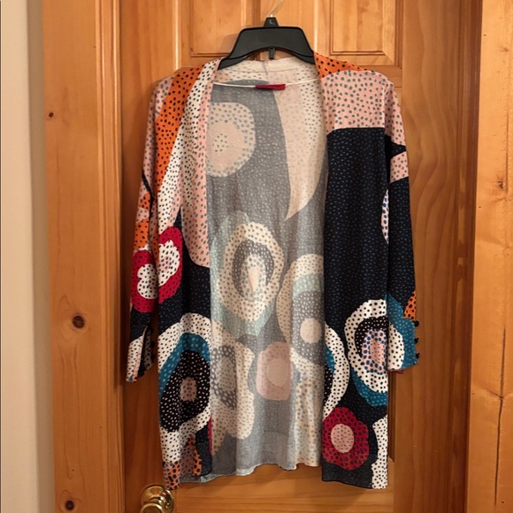 Red Multicolor Polka Dot Cardigan - Picture 1 of 3